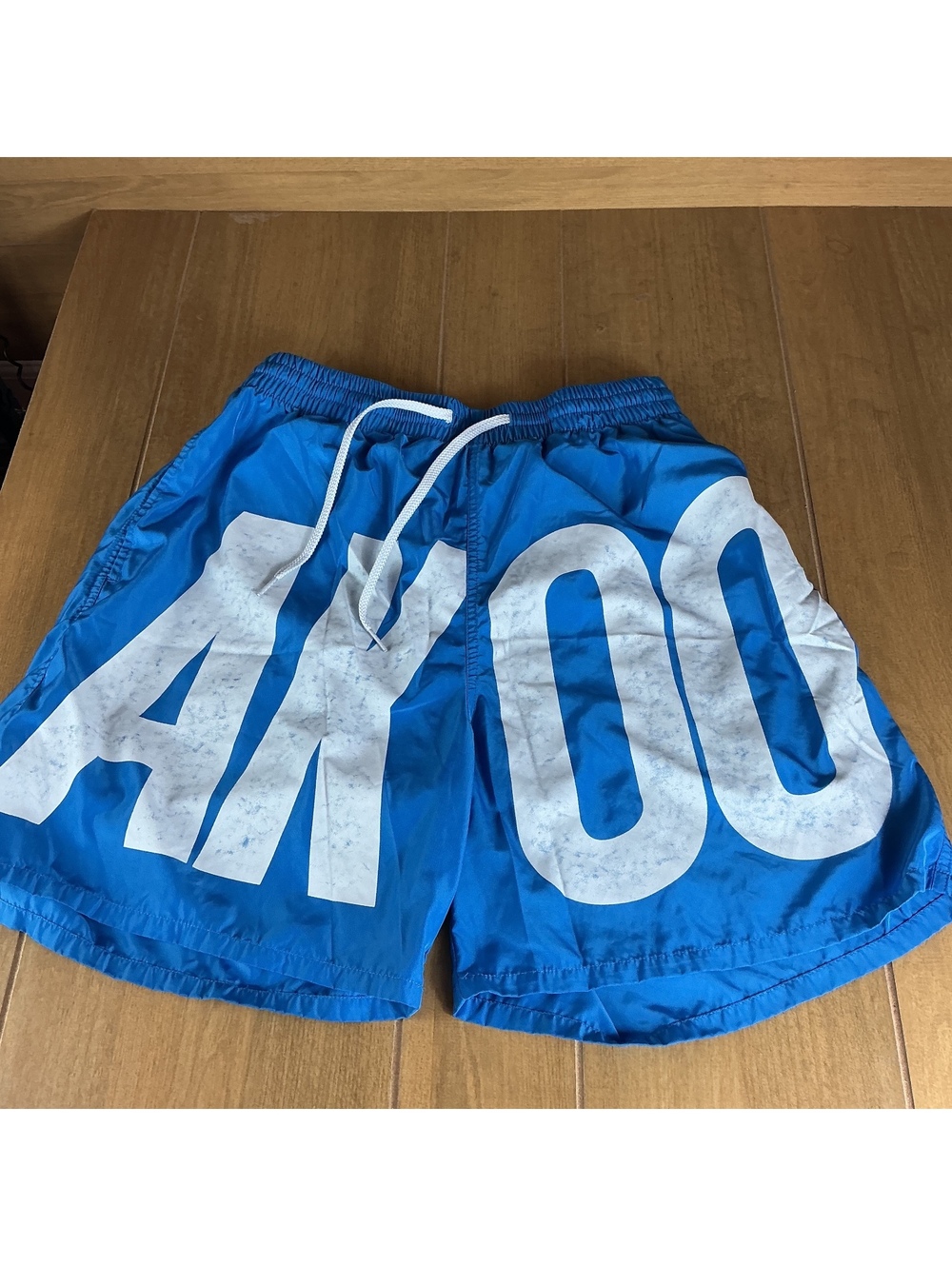 AKOO Men Medium Blue Logo Shorts Drawstring Elastic Waist